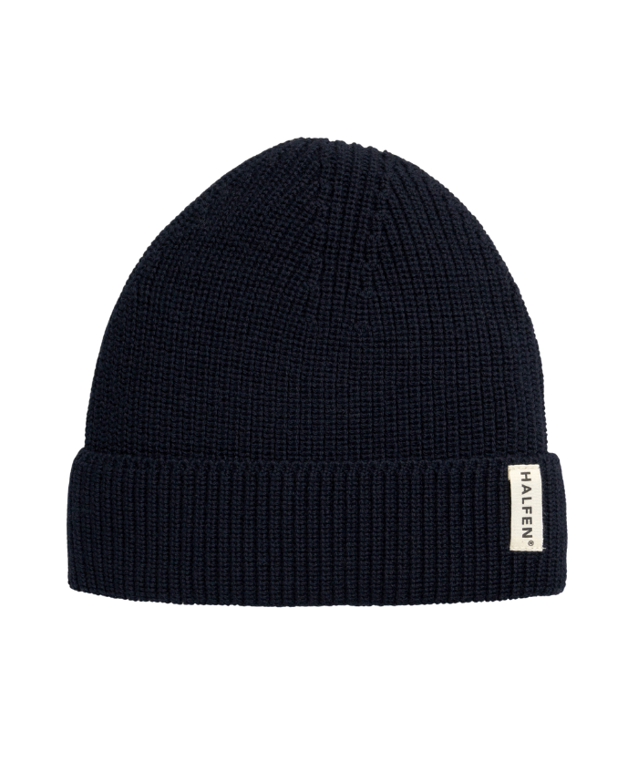 Strickmütze - 100% Merinowolle - Marine