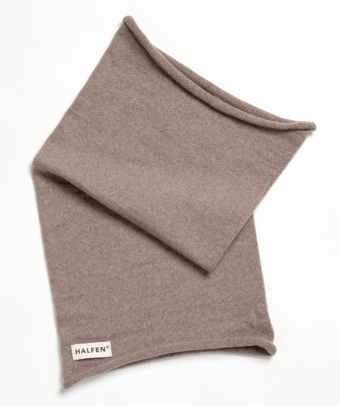 Strick-Schlauchschal - 100% Merinowolle - Nuss