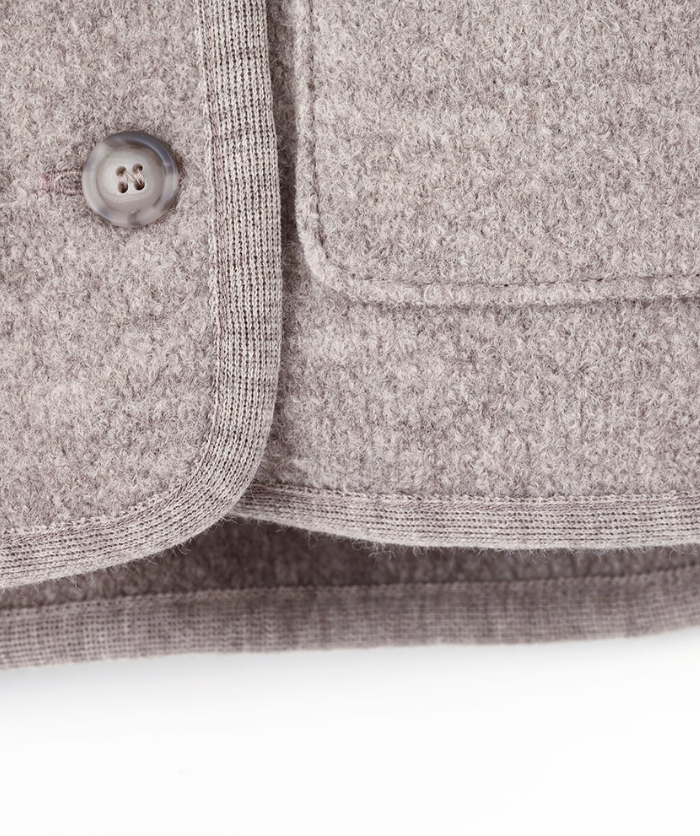 Walkjacke Oversized 100% Schurwolle - Greige