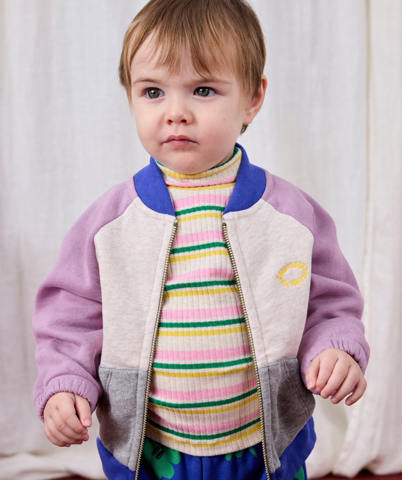Tic Tac Toe color block zipped Sweatshirt - Lavender