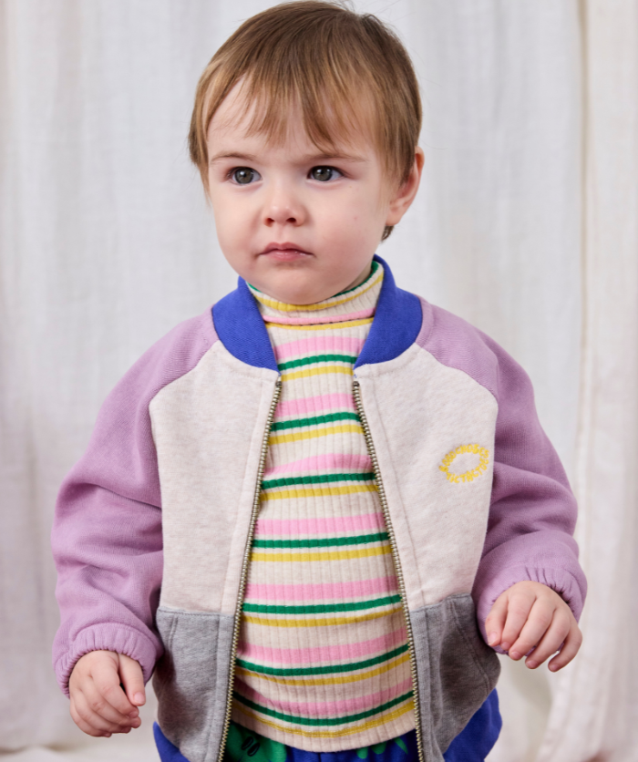 Striped Turtle Neck T-Shirt - Mulitcolor