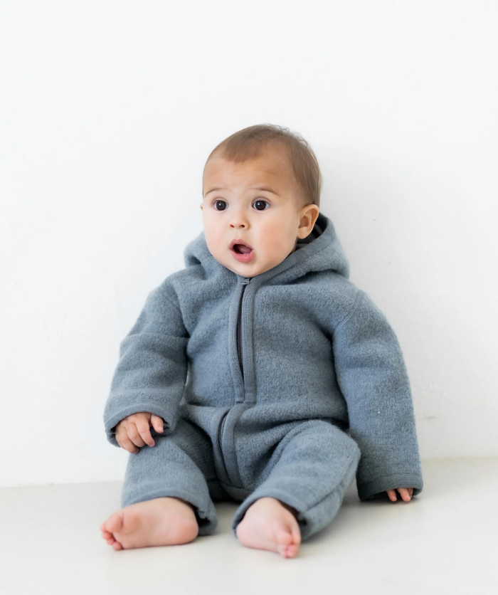 Wollwalkanzug 100% Bio-Schurwolle - Rauchblau