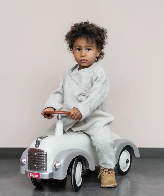 Walkoverall zum Binden - 100% Bio-Schurwolle - Grau