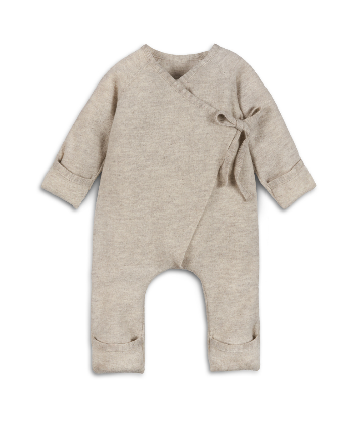 Fine-knitted slippers for tying - nut