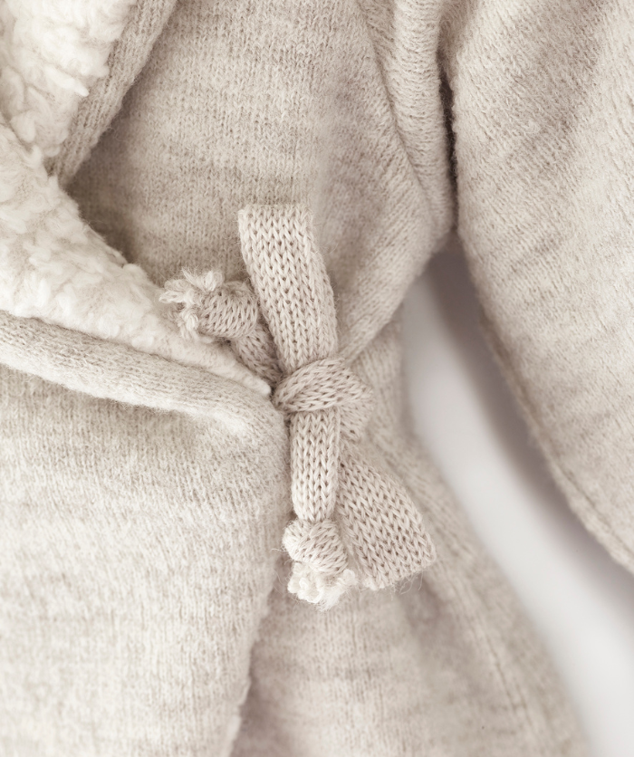 Fine-knitted slippers for tying - nut