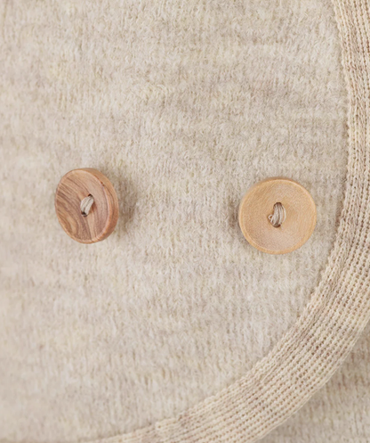 Decke für Babyschale mit Holzknopf - Natur