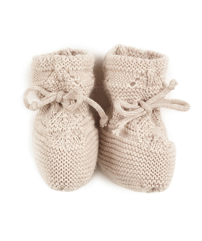 Fine-knitted slippers for tying - nut