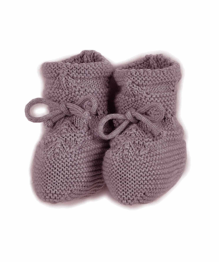 Fine-knitted slippers for tying - nut