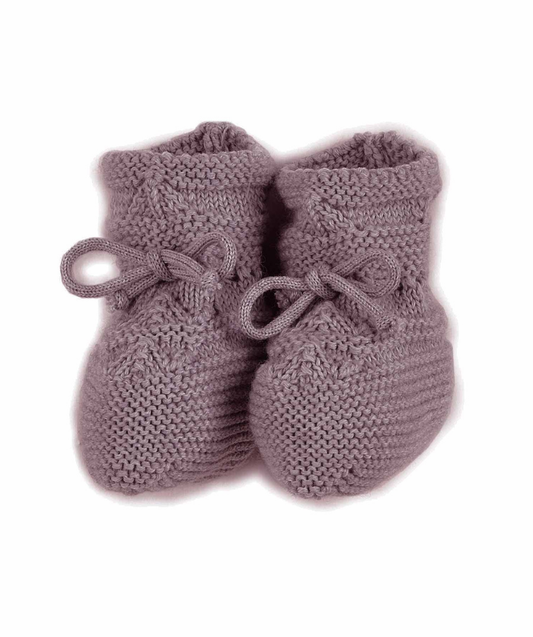 Fine-knitted slippers for tying - nut