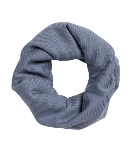 Strick-Schlauchschal - 100% Merinowolle - Rauchblau