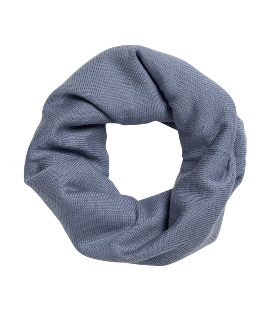 Strick-Schlauchschal - 100% Merinowolle - Rauchblau
