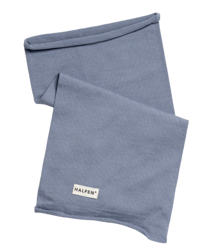 Strick-Schlauchschal - 100% Merinowolle - Rauchblau