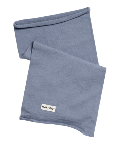 Strick-Schlauchschal - 100% Merinowolle - Rauchblau