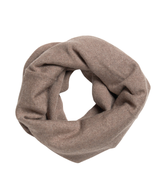 Strick-Schlauchschal - 100% Merinowolle - Nuss