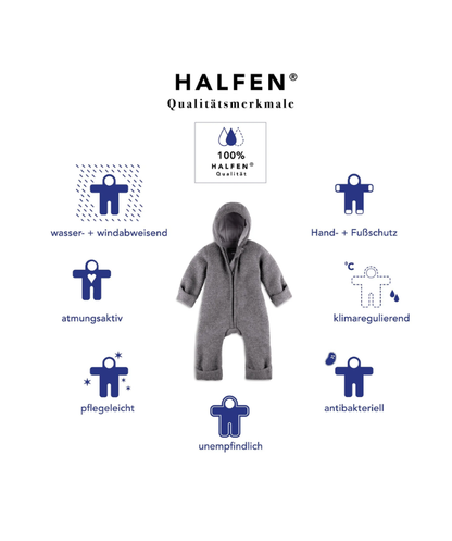 Wollwalkanzug 100% Bio-Schurwolle - Natur