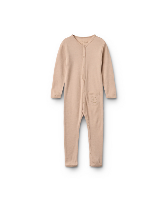 Onesie Grandad 100% Merinowolle - Nougat