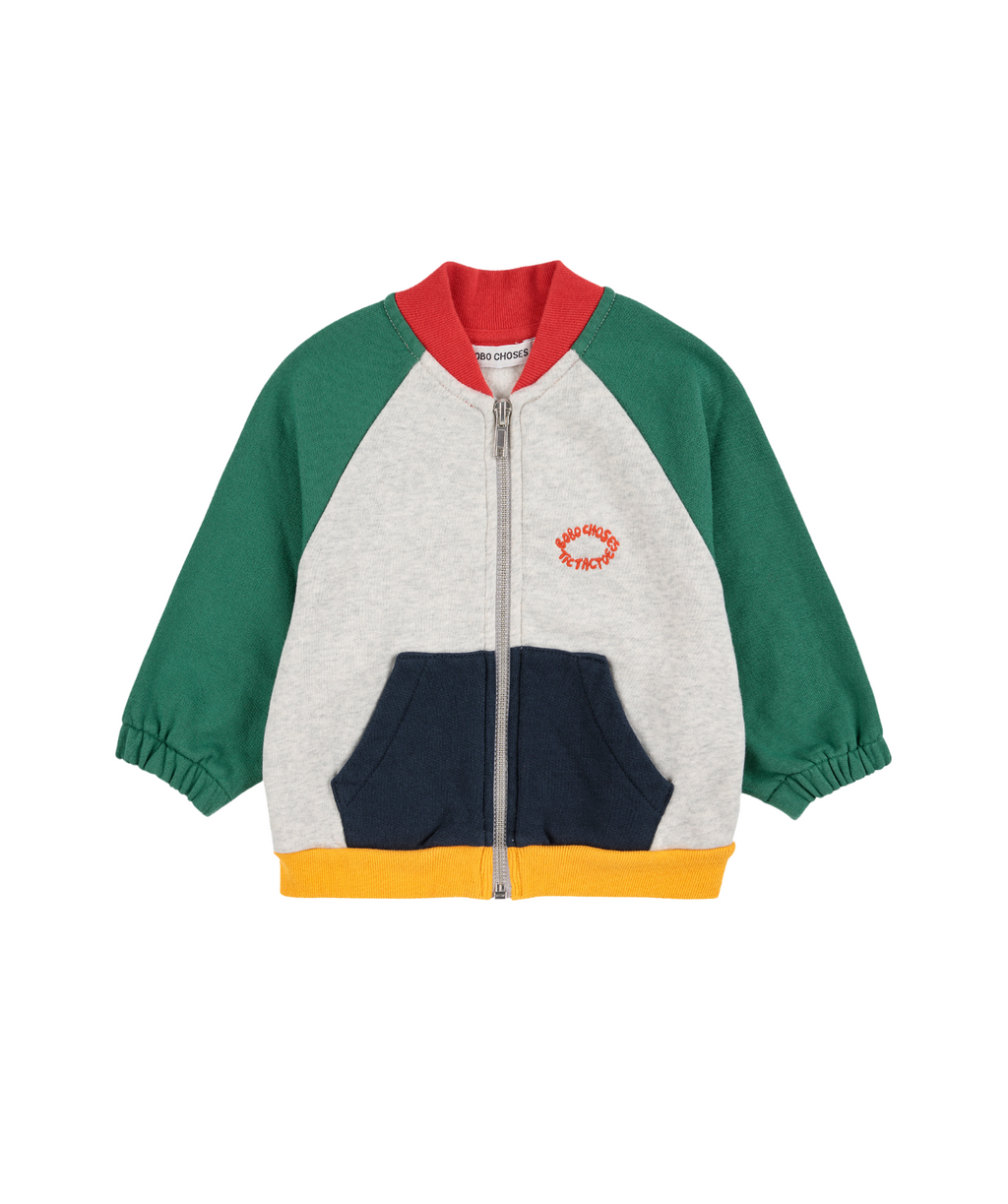 Tic Tac Toe color block zipped Sweatshirt
