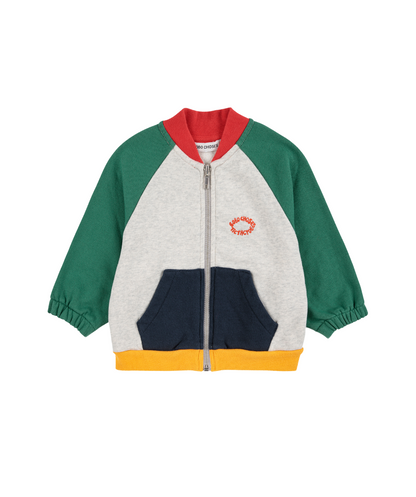 Tic Tac Toe color block zipped Sweatshirt - Rot