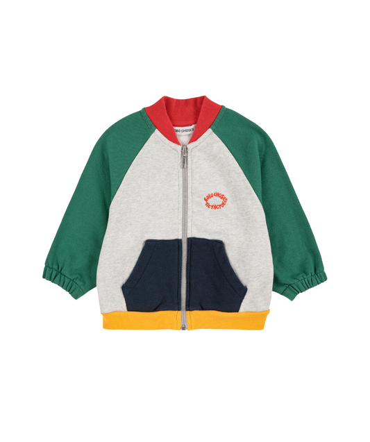 Tic Tac Toe color block zipped Sweatshirt - Rot