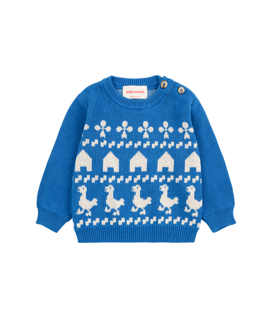 Farm jaquard Jumper - Blau