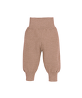Fine-knit trousers with high cuffs - nut