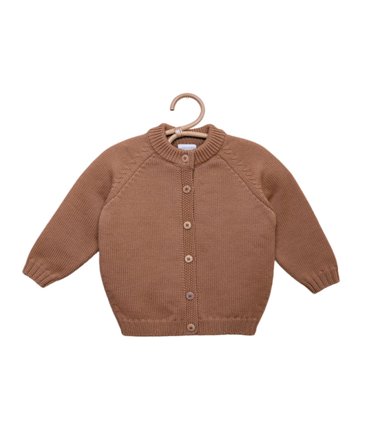 The Woolly Cardigan 100% Merinowolle - Camel