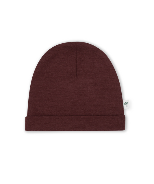 Beanie 100% Merinowolle - Chocolate