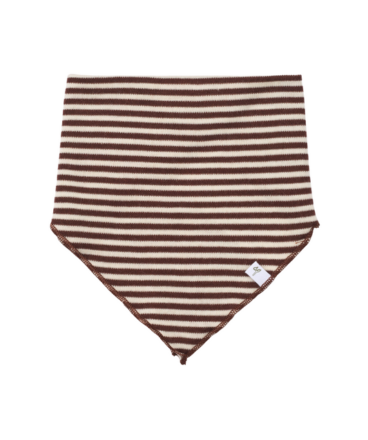Bandana Lätzchen 100% Merinowolle - Coffee Stripe