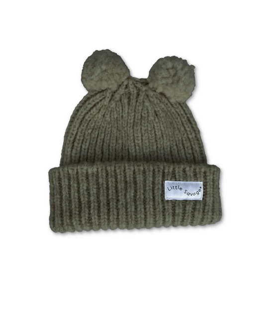 Beanie mit PomPom-Bommel - Agave