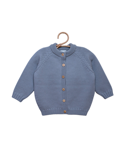 The Woolly Cardigan 100% Merinowolle - Blue