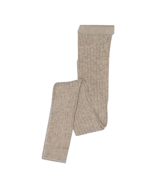 Leggings aus gerippter Baumwolle - Light Brown Melange