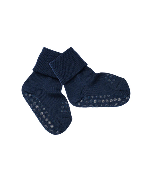 Rutschfeste Socken Merinowolle - Midnight Blue