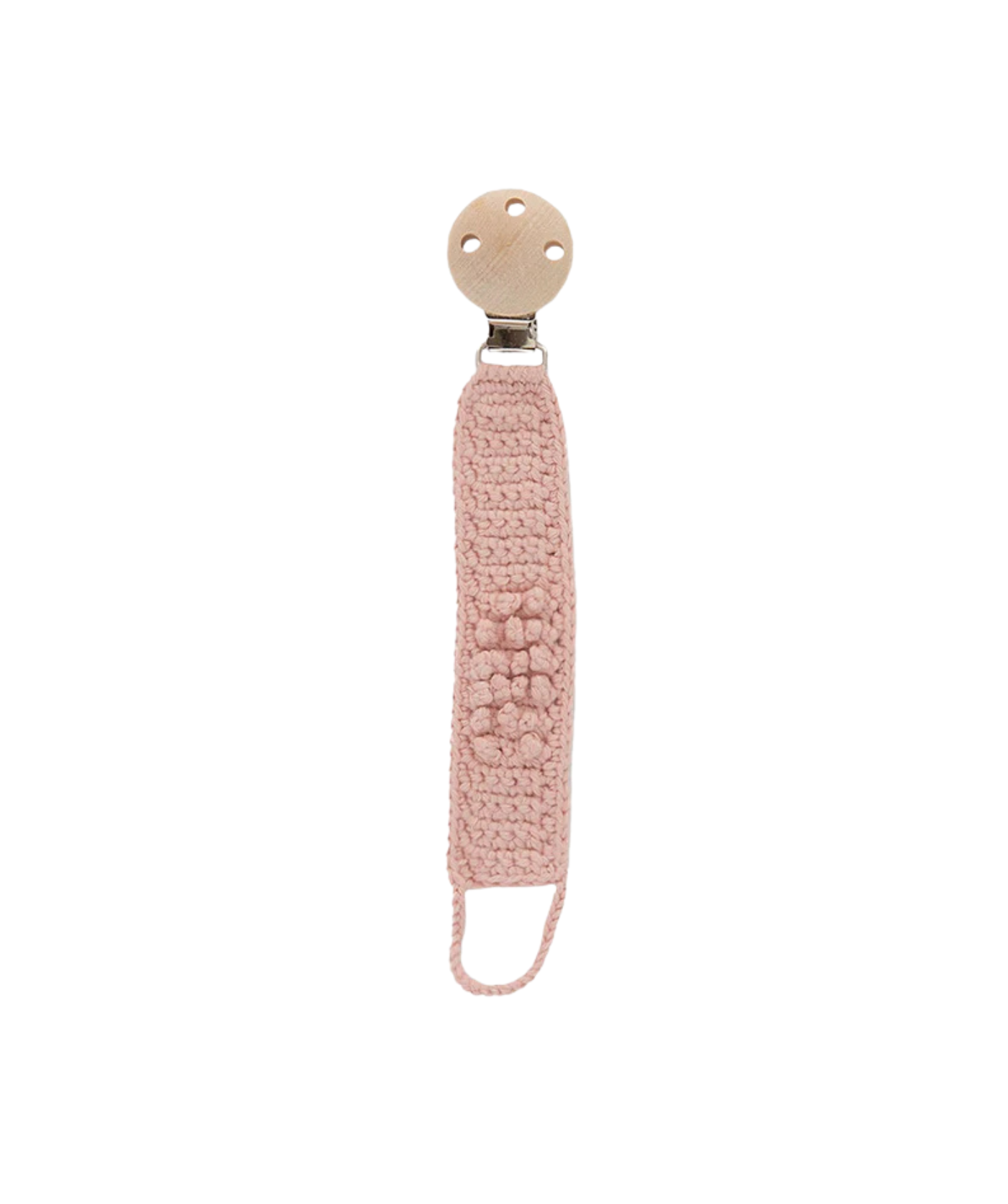 Schnullerkette aus Bio-Baumwolle – Rosa