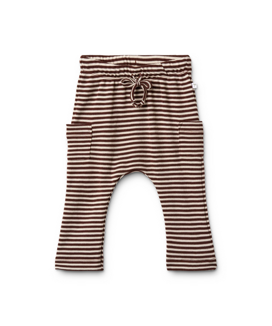 Combi Pants 100% Merinowolle - Coffee Stripe
