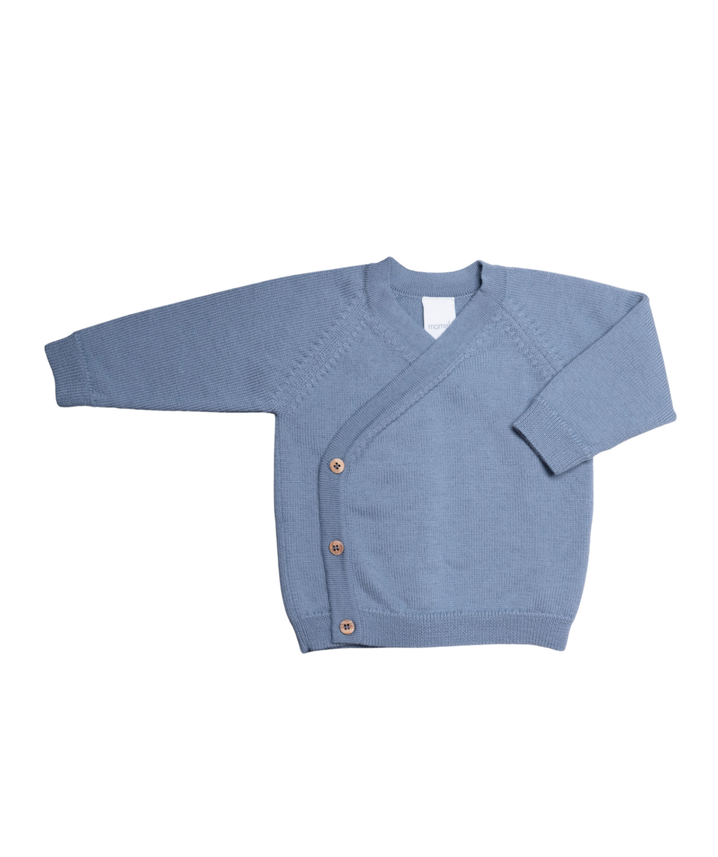 The Woolly Baby Jacket 100% Merino Wool - Blue