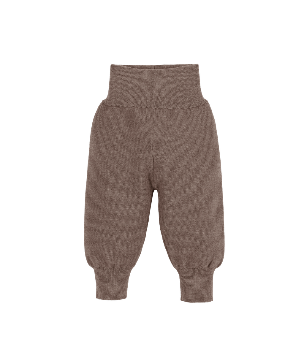 Fine knit trousers 100% Merino wool - nut