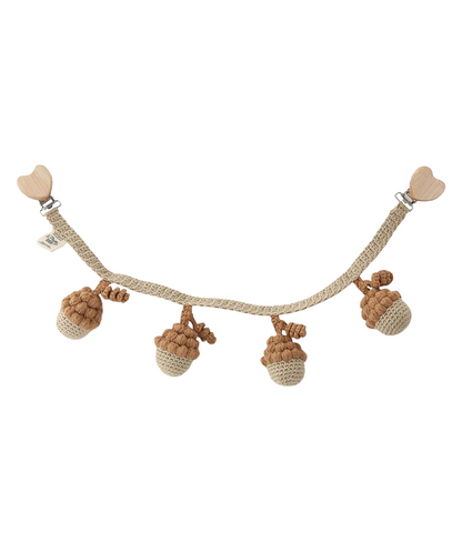 Eichel Kinderwagenkette – Beige/Karamell