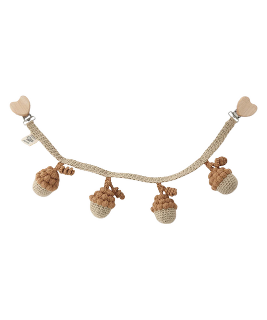 Eichel Kinderwagenkette – Beige/Karamell