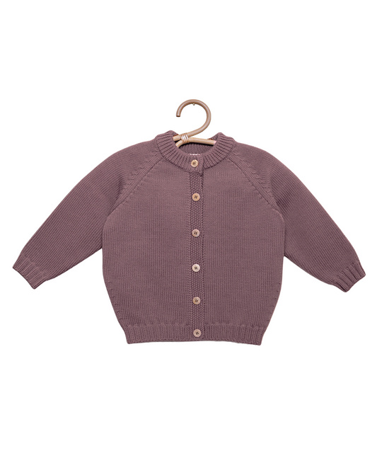 The Woolly Cardigan 100% Merinowolle - Mauve