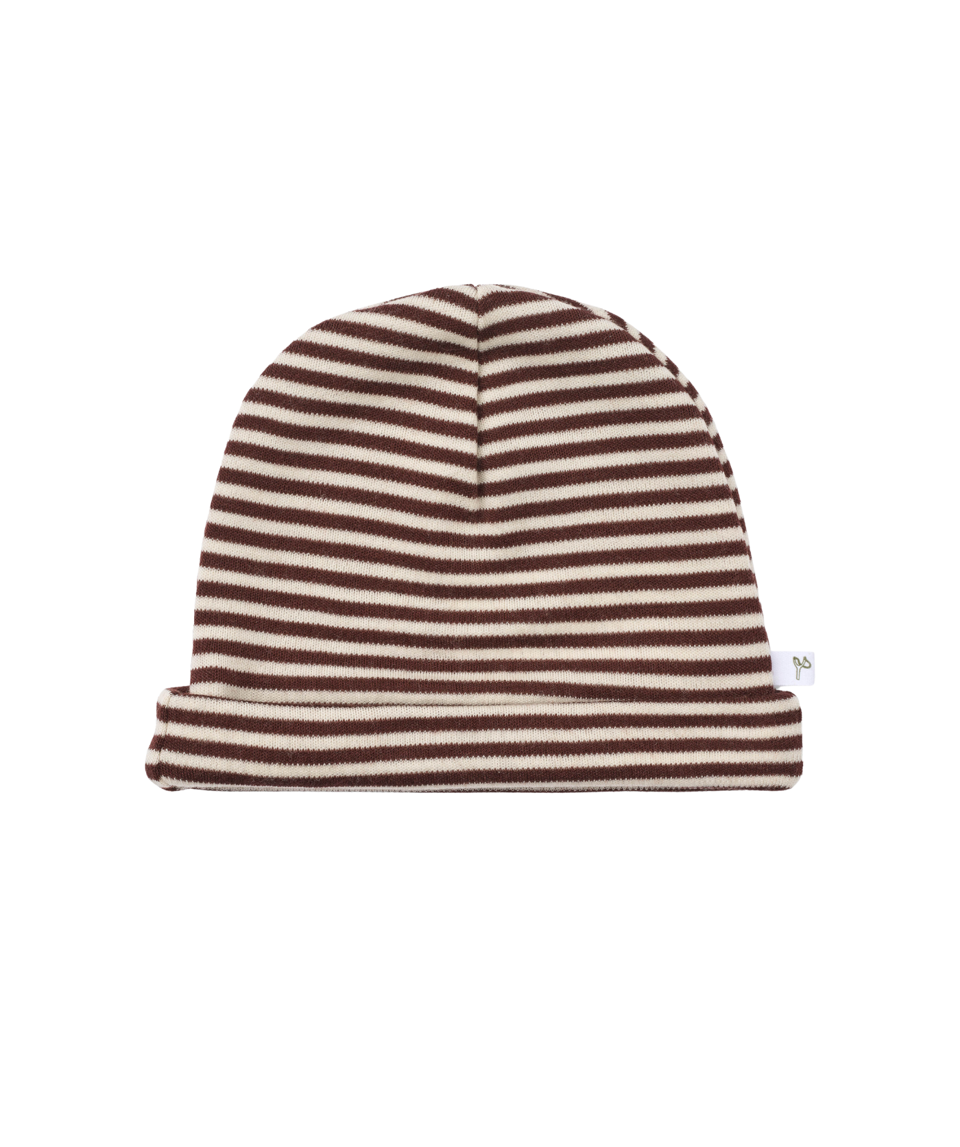 Beanie 100% Merinowolle - Coffee Stripe