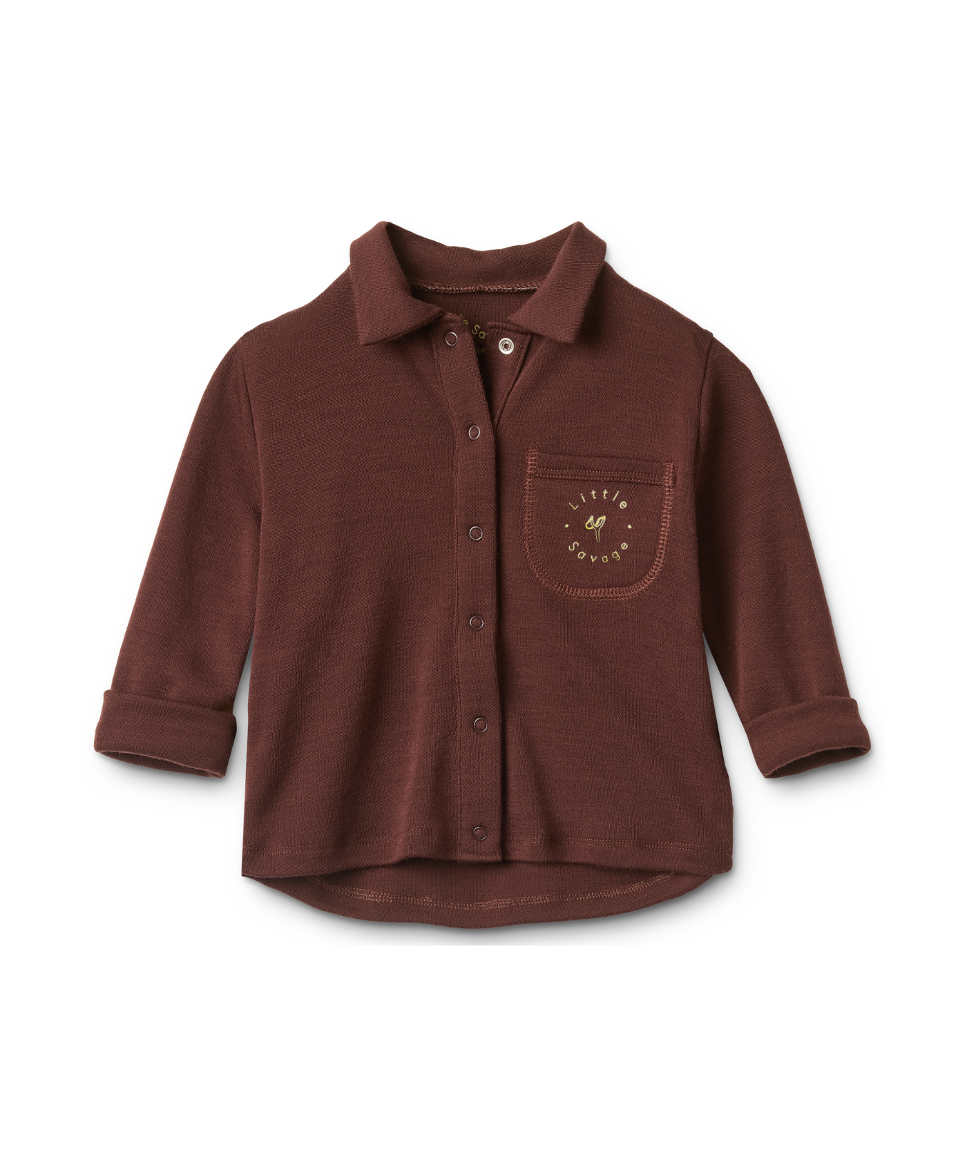 Button Shirt 100% Merino Wool - Chocolate