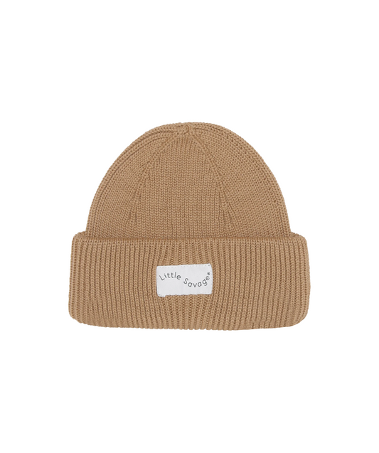 Hipster Beanie 100% Merinowolle - Nougat