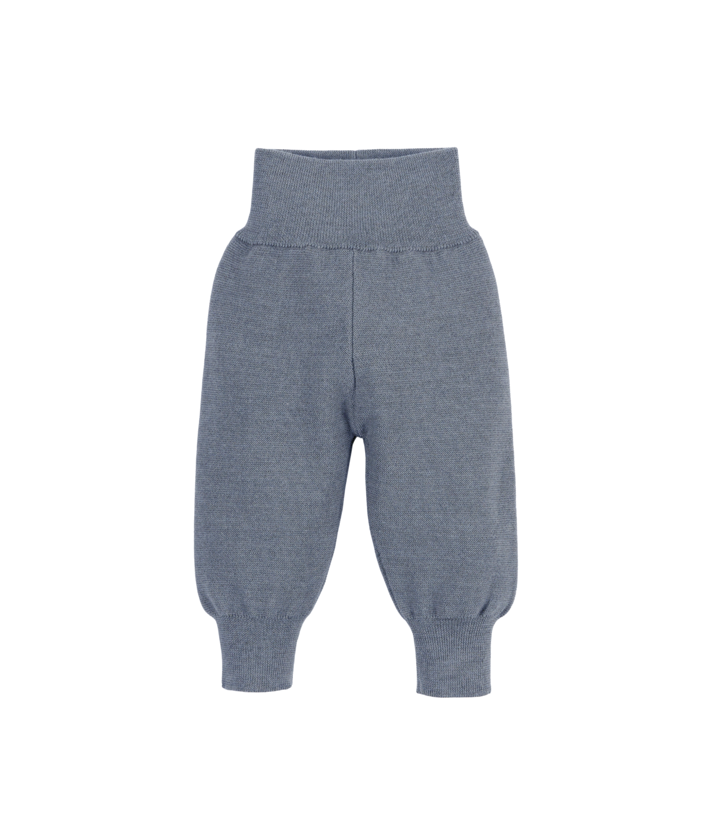 Feinstrick-Hose 100% Merinowolle - Rauch-blau