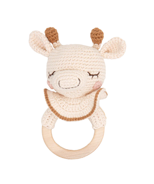 Goldie Giraffe Beissring – Creme/Karamell