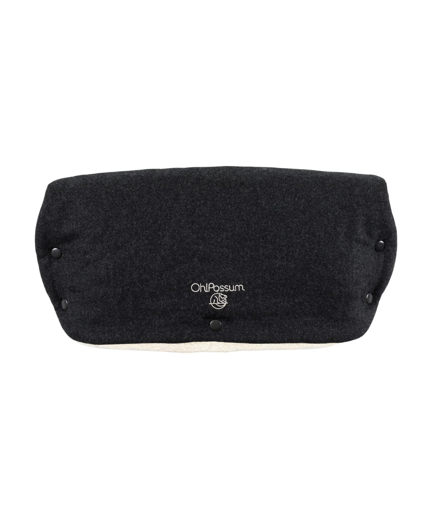 Handmuff 100% Merinowolle - Anthrazit