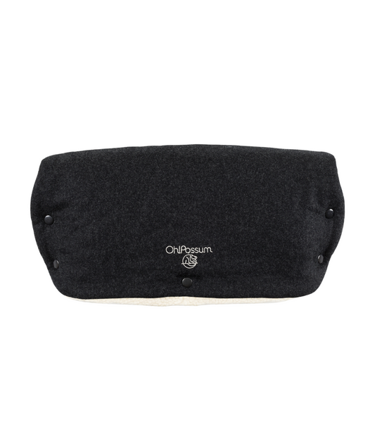 Handmuff 100% Merinowolle - Anthrazit