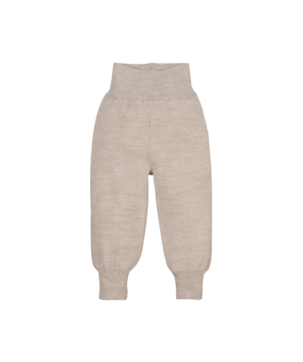 Fine-knit trousers 100% Merino wool - natural