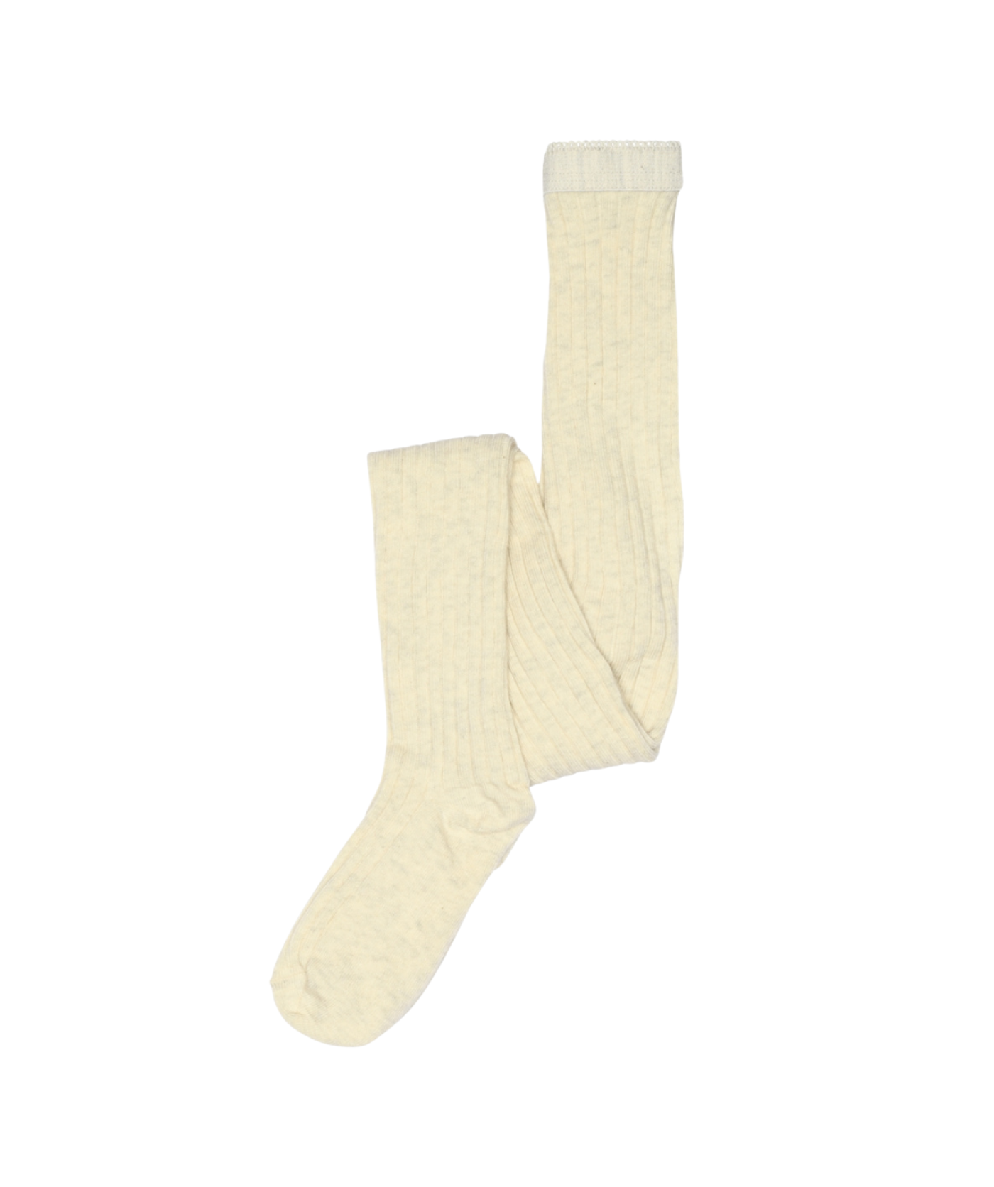 Strumpfhose aus gerippter Baumwolle - Cream Melange