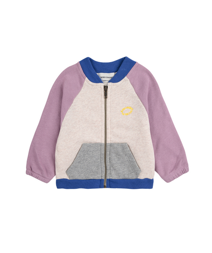 Tic Tac Toe color block zipped Sweatshirt - Lavender