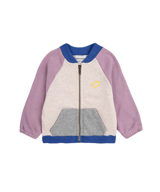 Tic Tac Toe color block zipped Sweatshirt - Lavender